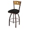Holland Bar Stool Co 30" Swivel Counter Stool, Black Wrinkle, Med Back, Canter Espresso Seat 83030BZMedMplB003 - alternate 1